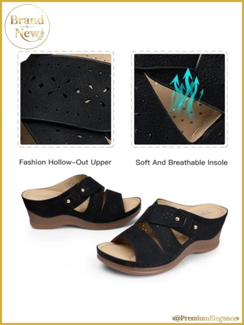 TEMOFON Women's Wedge Sandals Comfortable Platform Slip On Summer Shoes
